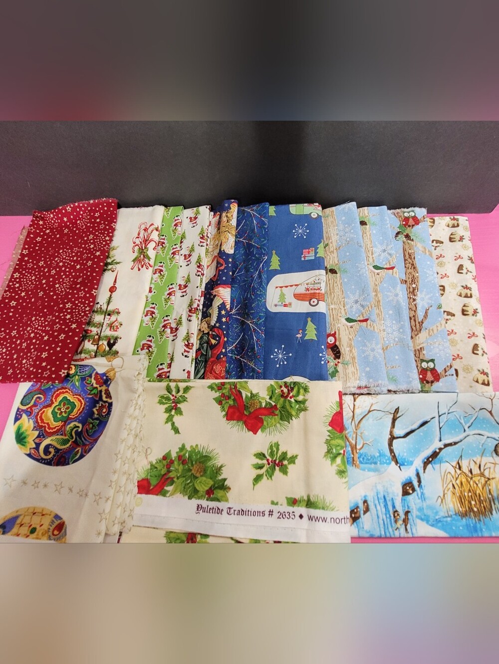 Assorted Bundle Holiday Themed Sewing Fabric Remnants (1131)